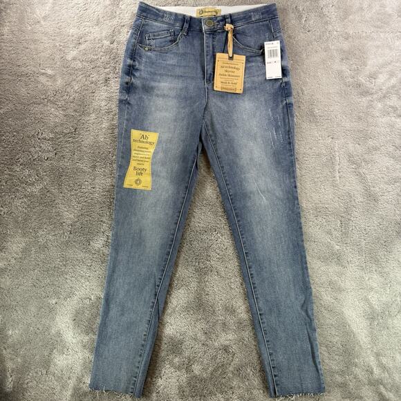 Democracy Ab Solution Jeans Women’s 6 Blue Denim Ankle Skimmer Skinny Pants NWT - Picture 1 of 8
